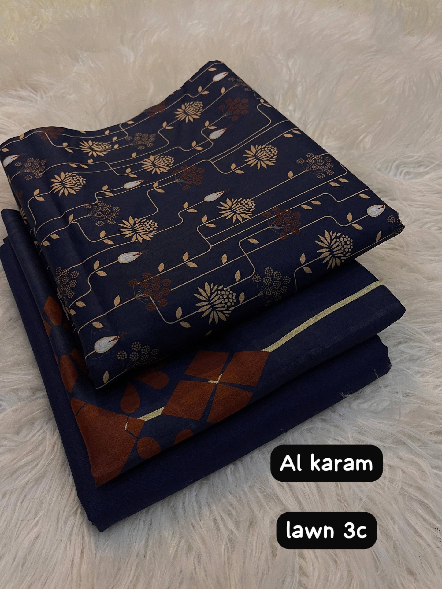 Al Karam Lawn 3 Piece