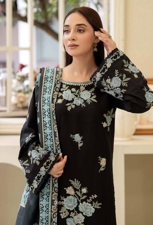 Soft Cotton Beautifully Floral Machine Cross Stitch 3 Piece