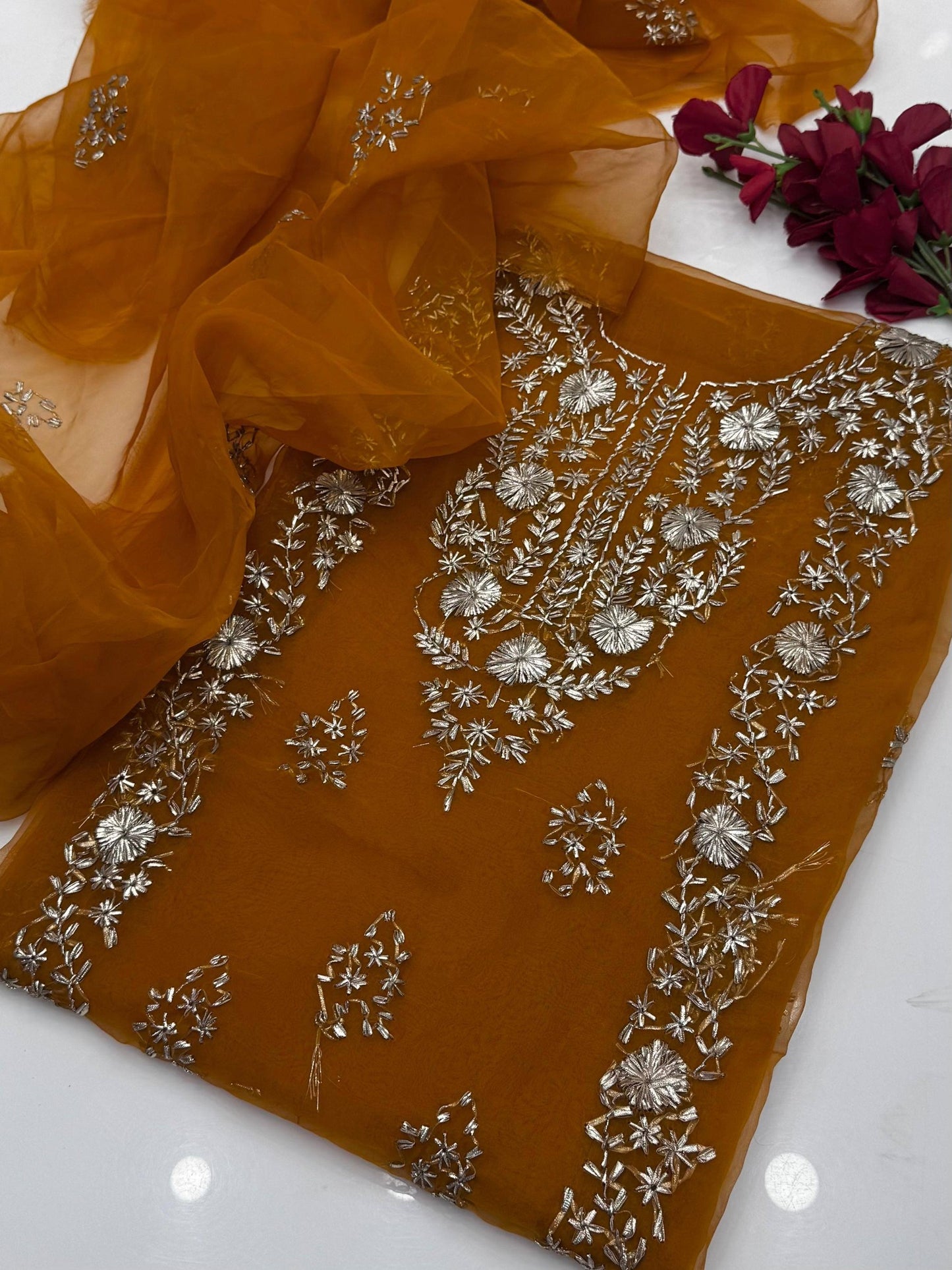 Fancy Handmade LCD Gota Organza 2 Piece