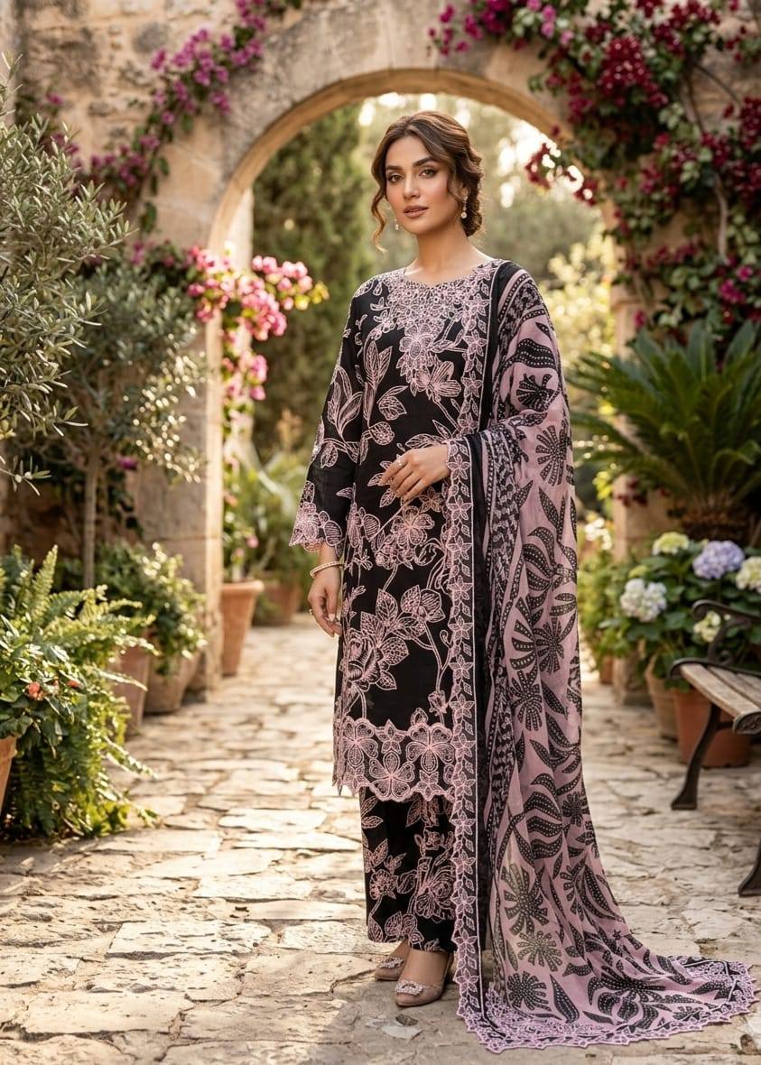 Hot Embroidered lawn Dress 3 Piece