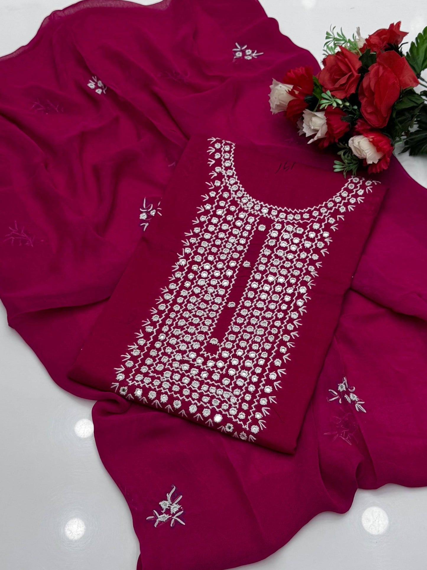 Soft Lawn Beautifully Handmade Embroidered 3 Piece