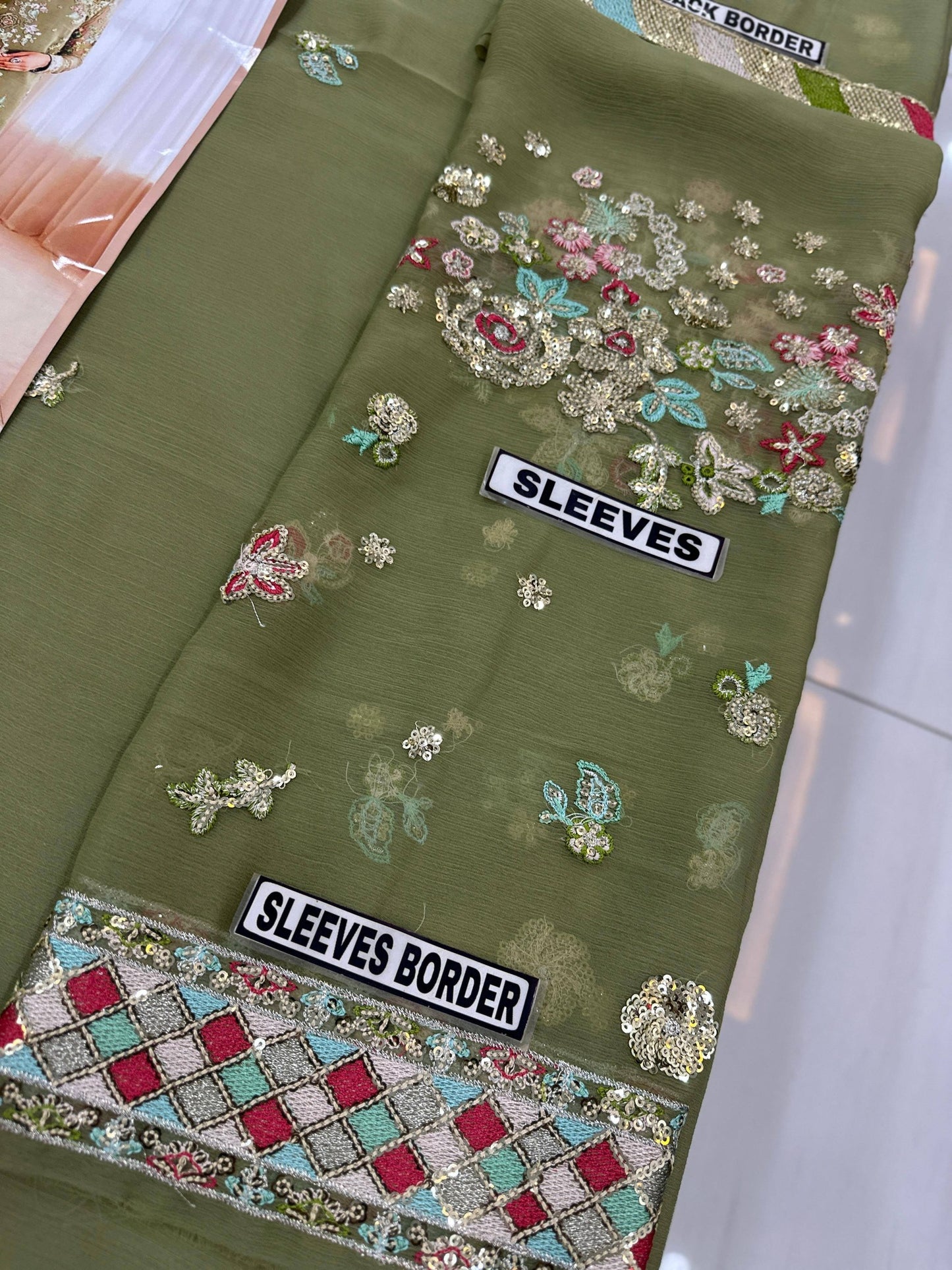 Cross Stitch Multi Embroidery Panel Work 3 Piece