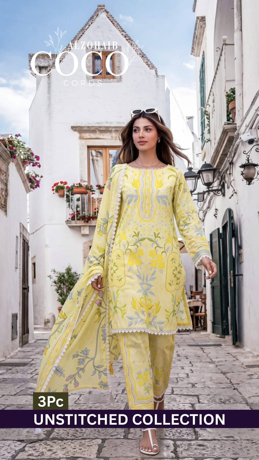 Al Zohaib Unstitched lawn Coco 3 Piece