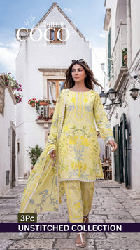 Al Zohaib Unstitched lawn Coco 3 Piece