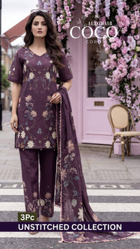 Al Zohaib Unstitched lawn Coco 3 Piece