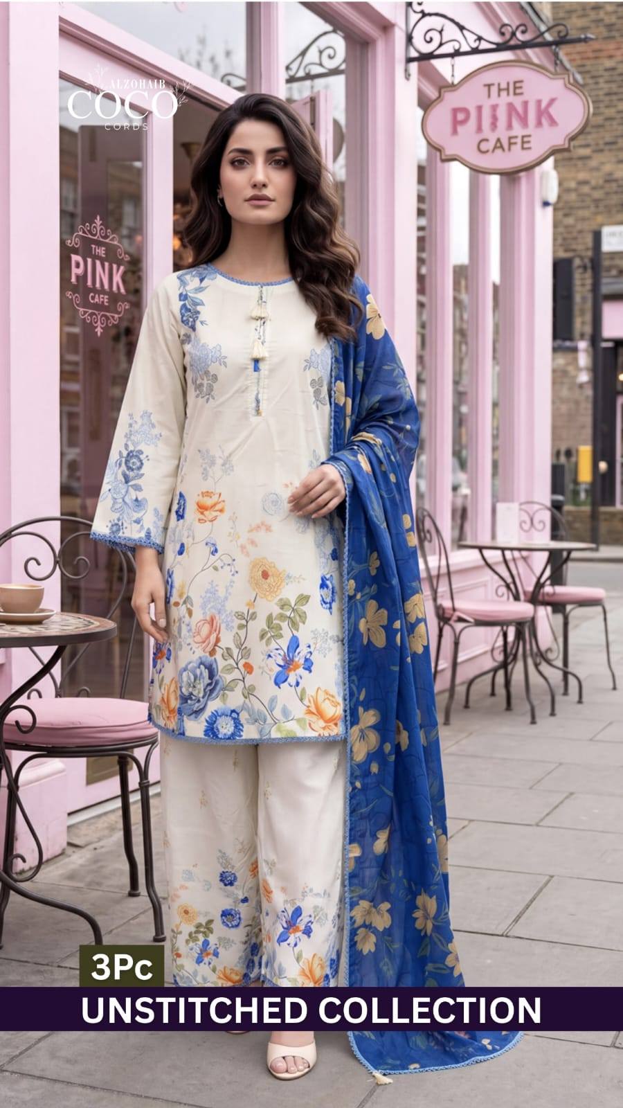 Al Zohaib Unstitched lawn Coco 3 Piece
