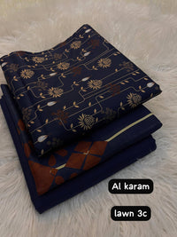 Al Karam Lawn 3 Piece