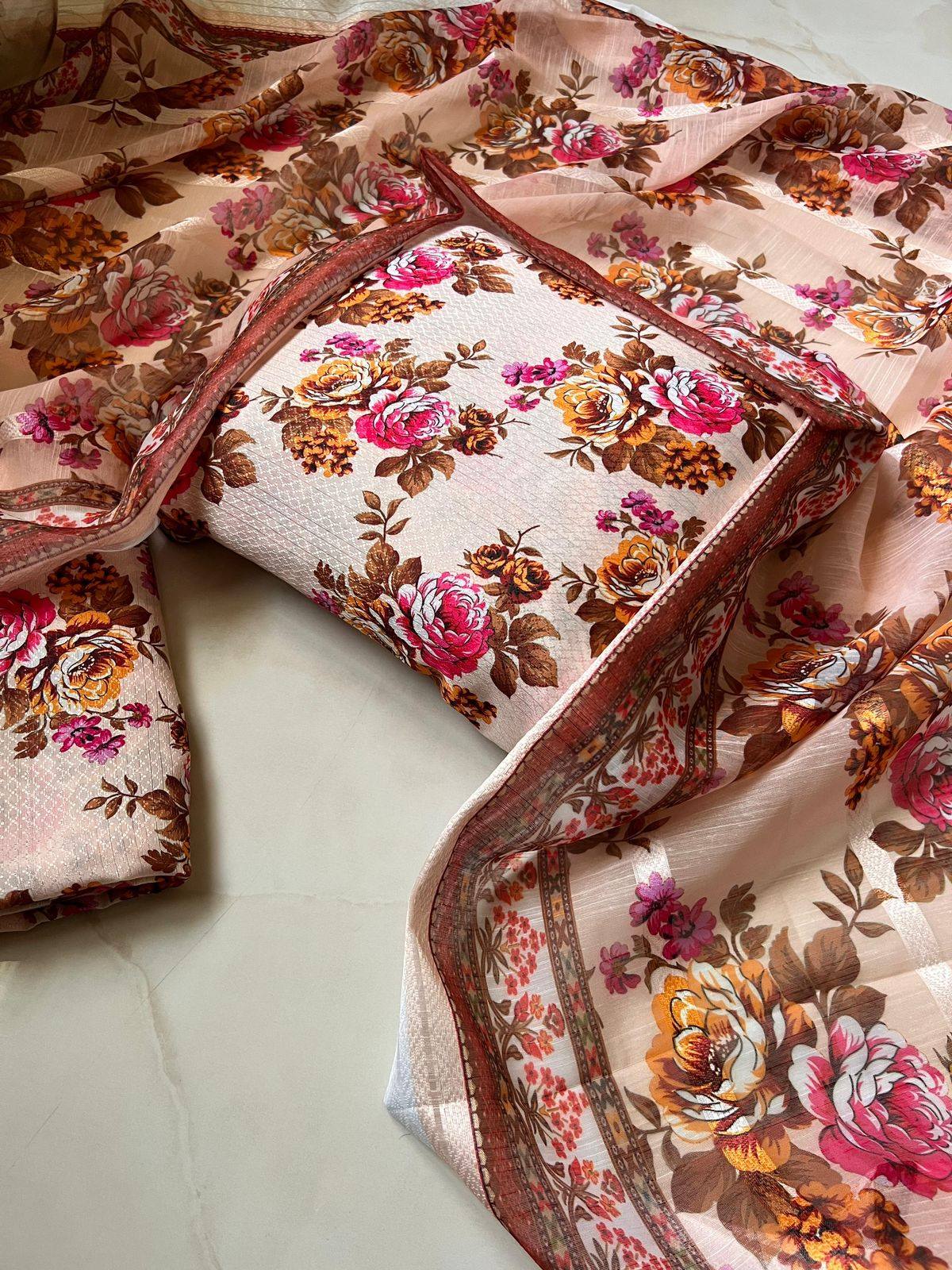 Bana Dora lawn with jacquard Duppata 3 Piece
