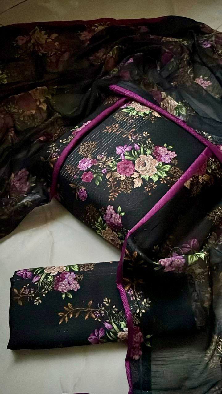 Bana Dora lawn with jacquard Duppata 3 Piece