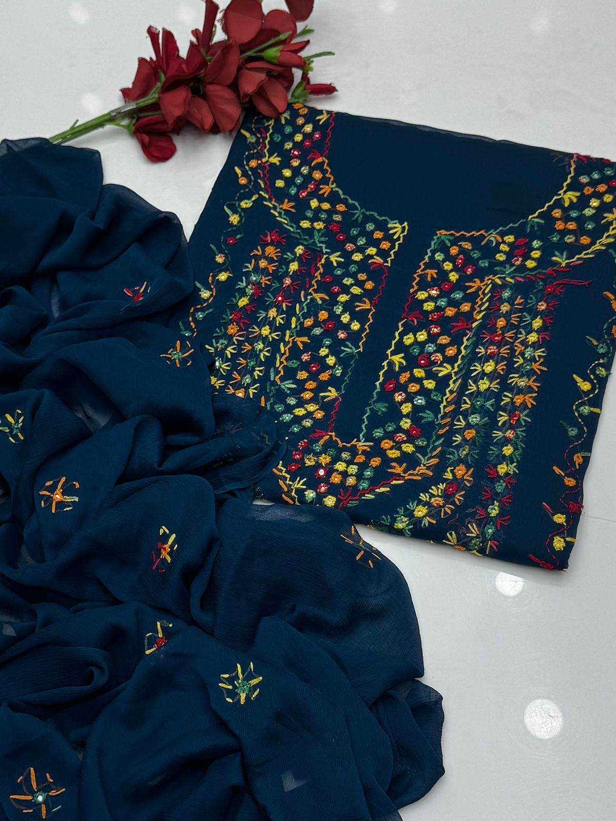 Hand Embroidered Bember Chiffon 2PC