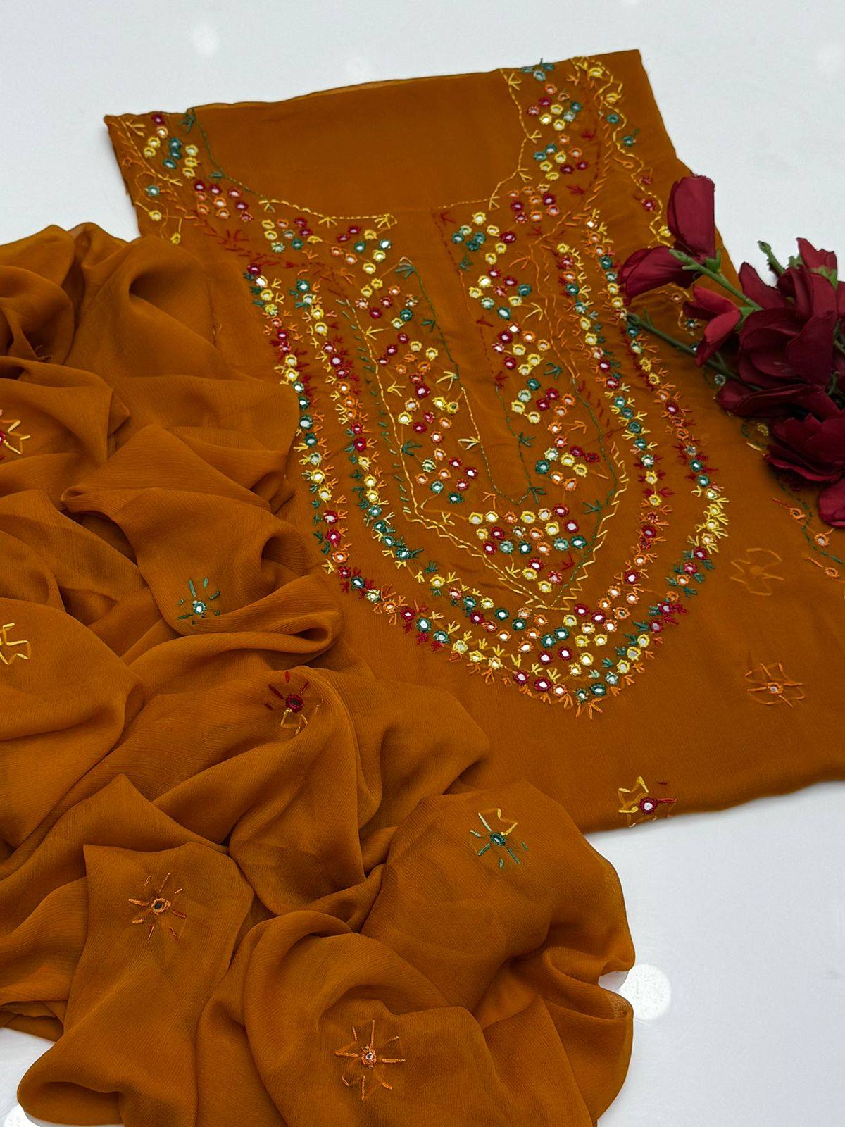 Hand Embroidered Bember Chiffon 2PC