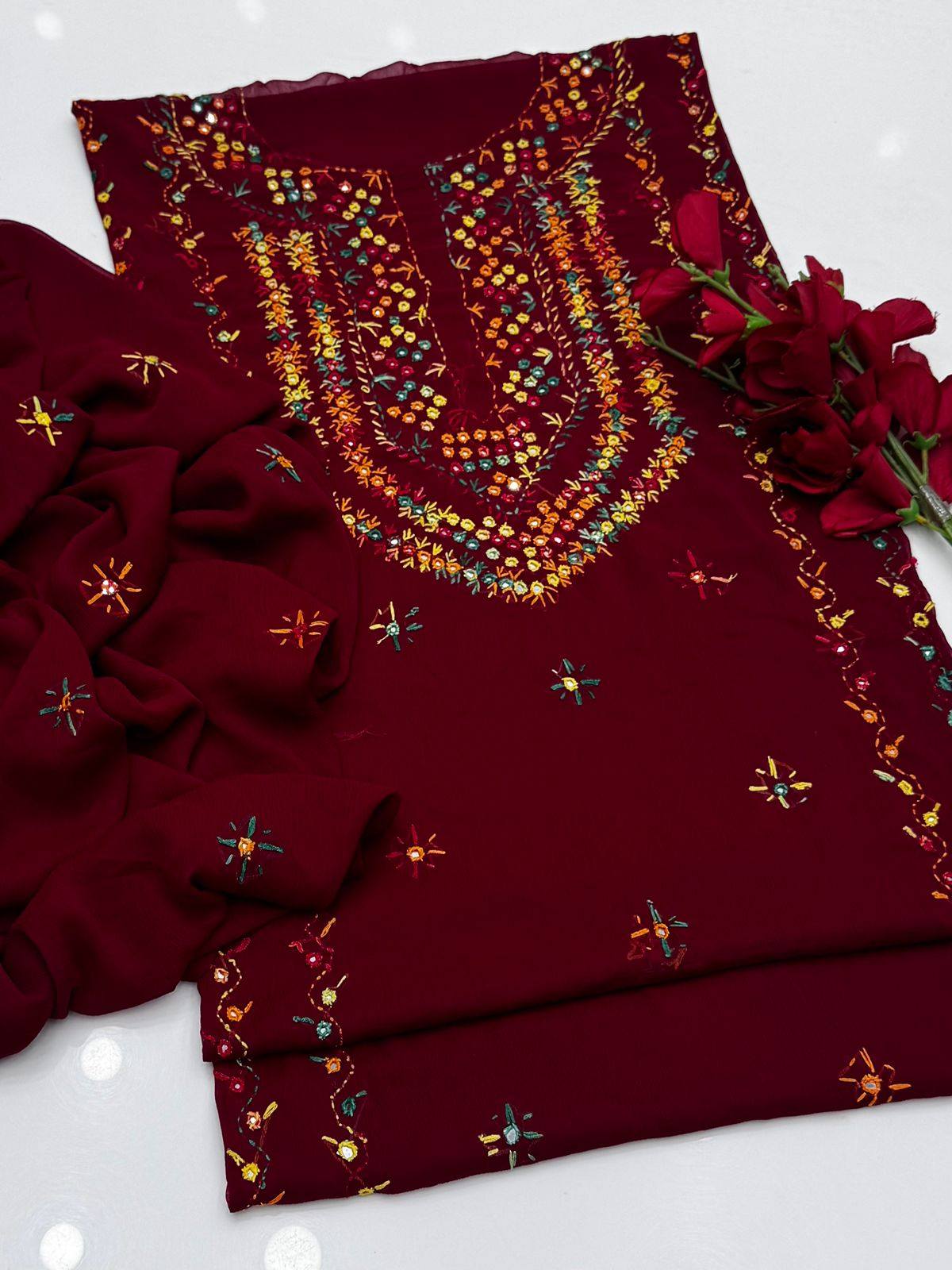 Hand Embroidered Bember Chiffon 2PC