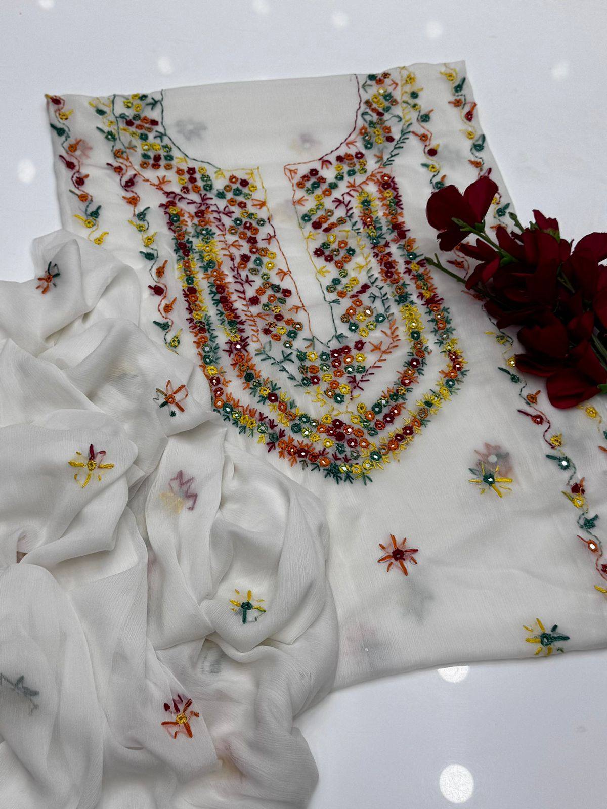 Hand Embroidered Bember Chiffon 2PC
