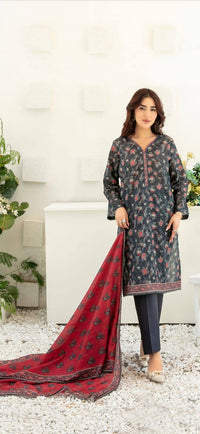 Stitched Digital Printed Chamki Lawn Dress