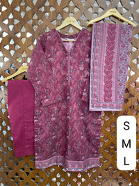 Stitched Digital Printed Chamki Lawn Dress
