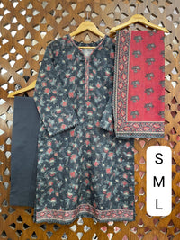Stitched Digital Printed Chamki Lawn Dress