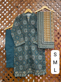 Stitched Digital Printed Chamki Lawn Dress