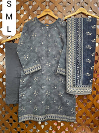 Stitched Digital Printed Chamki Lawn Shirt/Trouser