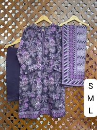 Stitched Digital Printed Chamki Lawn Shirt/Trouser