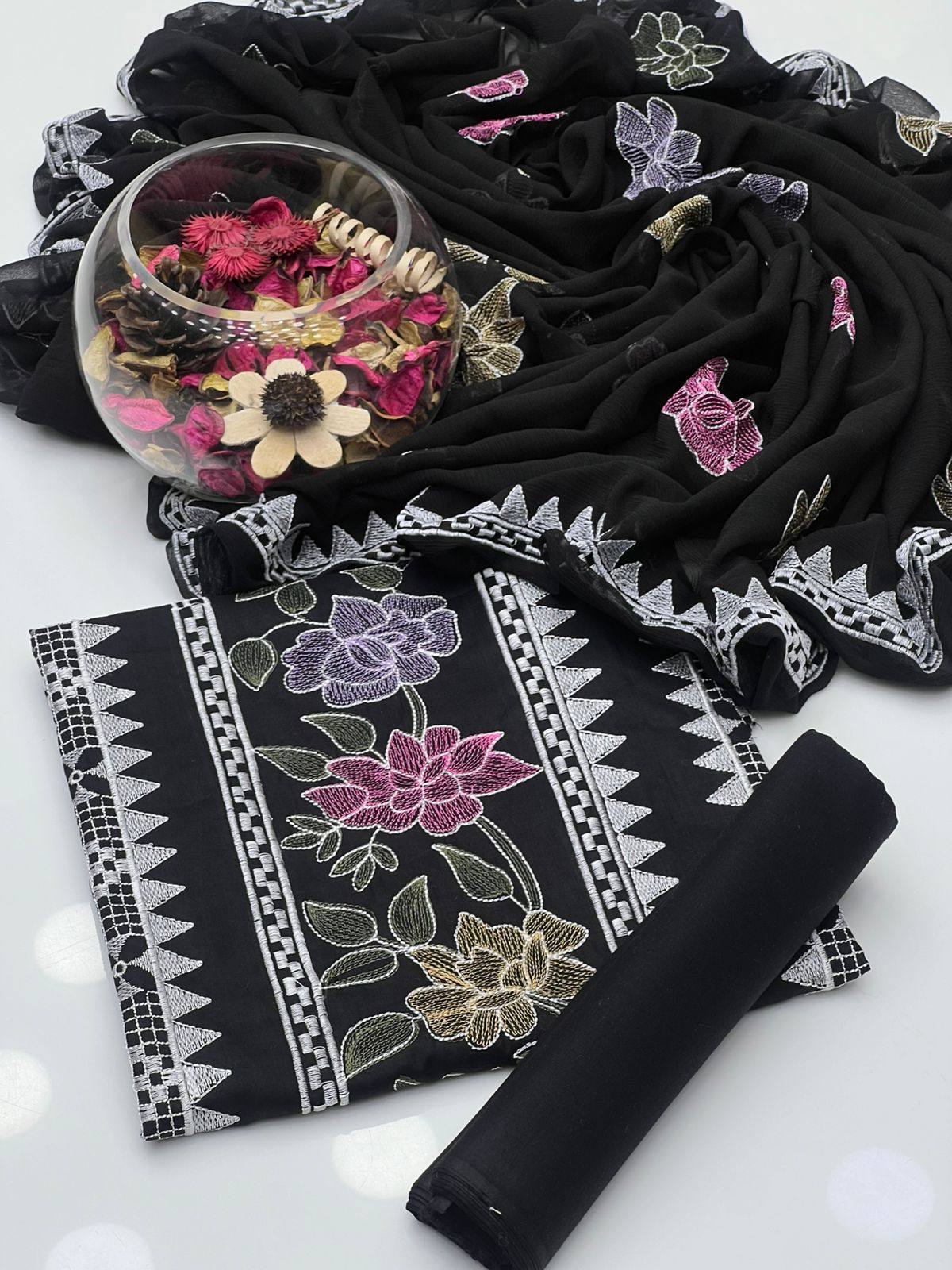 Soft Cotton Kacha Multi Machine 3 Piece
