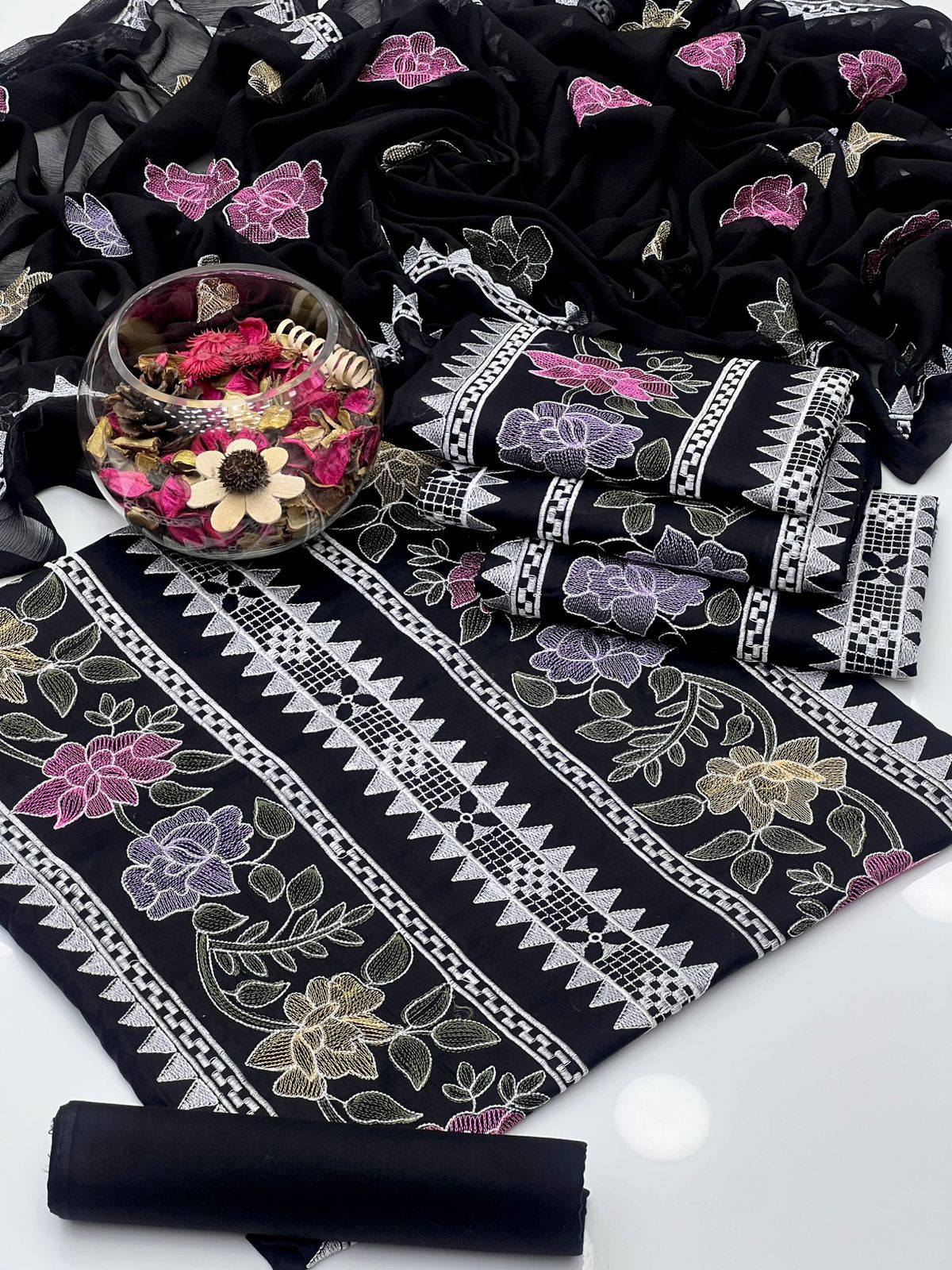 Soft Cotton Kacha Multi Machine 3 Piece