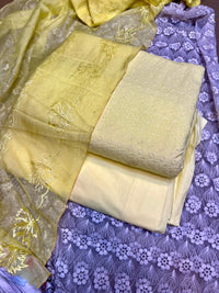 Pure Lawn Chickenkari Cutwork Dresses with Cotton Khaddi net Dupatta