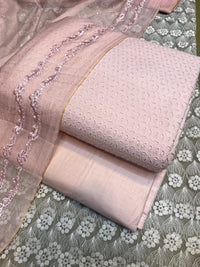 Pure Lawn Chickenkari Cutwork Dresses with Cotton Khaddi net Dupatta