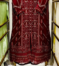 Chiffon Heavy Embroidered Gown 3 Piece