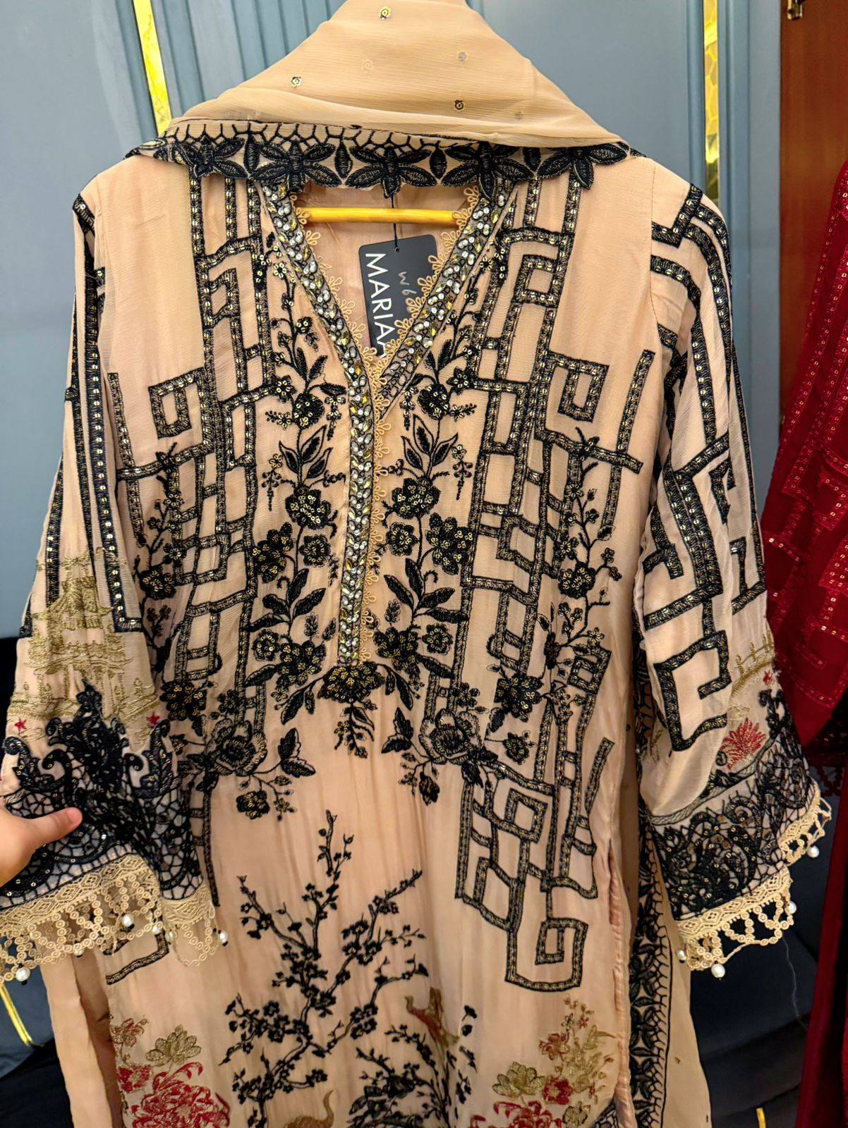 Maria B Chiffon Heavy Handwork 3 Piece