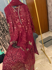 Maria B Chiffon Heavy Handwork 3 Piece
