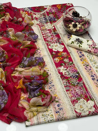 Soft Lawn Digital Print Embroidered 3 Piece