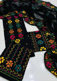 Soft Lawn Beautifully Machine Cross Stitch Neck 3 Piece