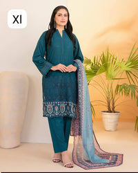 DINARA Stitched Embroidered Schiffli Lawn Dress