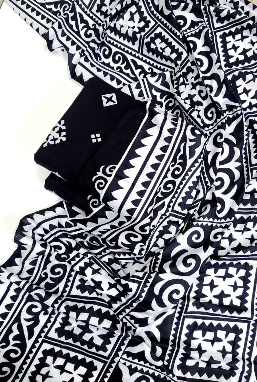 ELAF Digital Printed Lawn Black Series 3 Piece