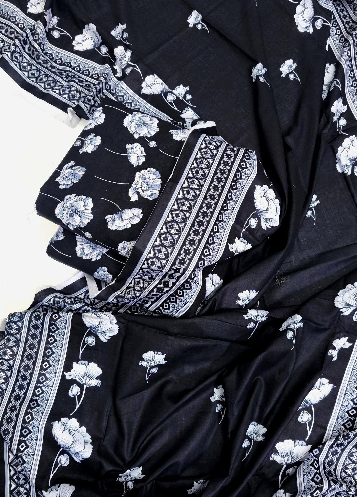 ELAF Digital Printed Lawn Black Series 3 Piece