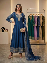 Silver Zarri Embroidery Maxi Dress