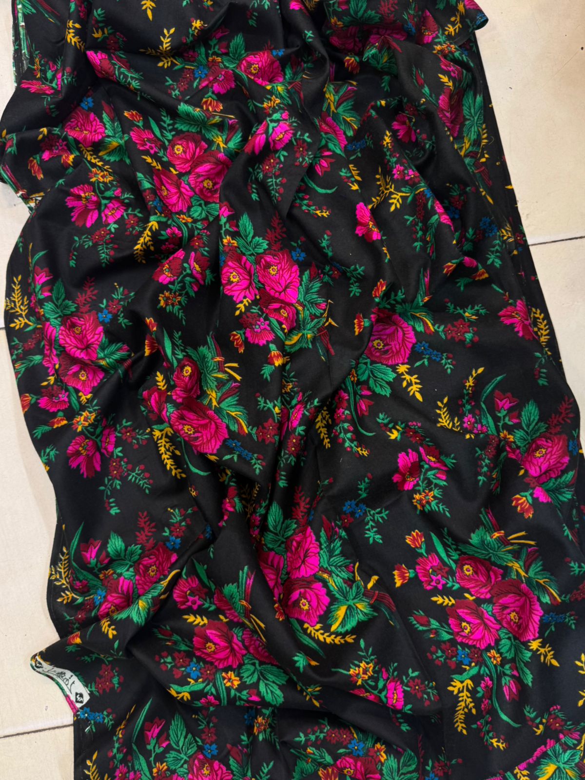 Floral Acryalic Marina Stuff Flower Printed Shirt & Trouser