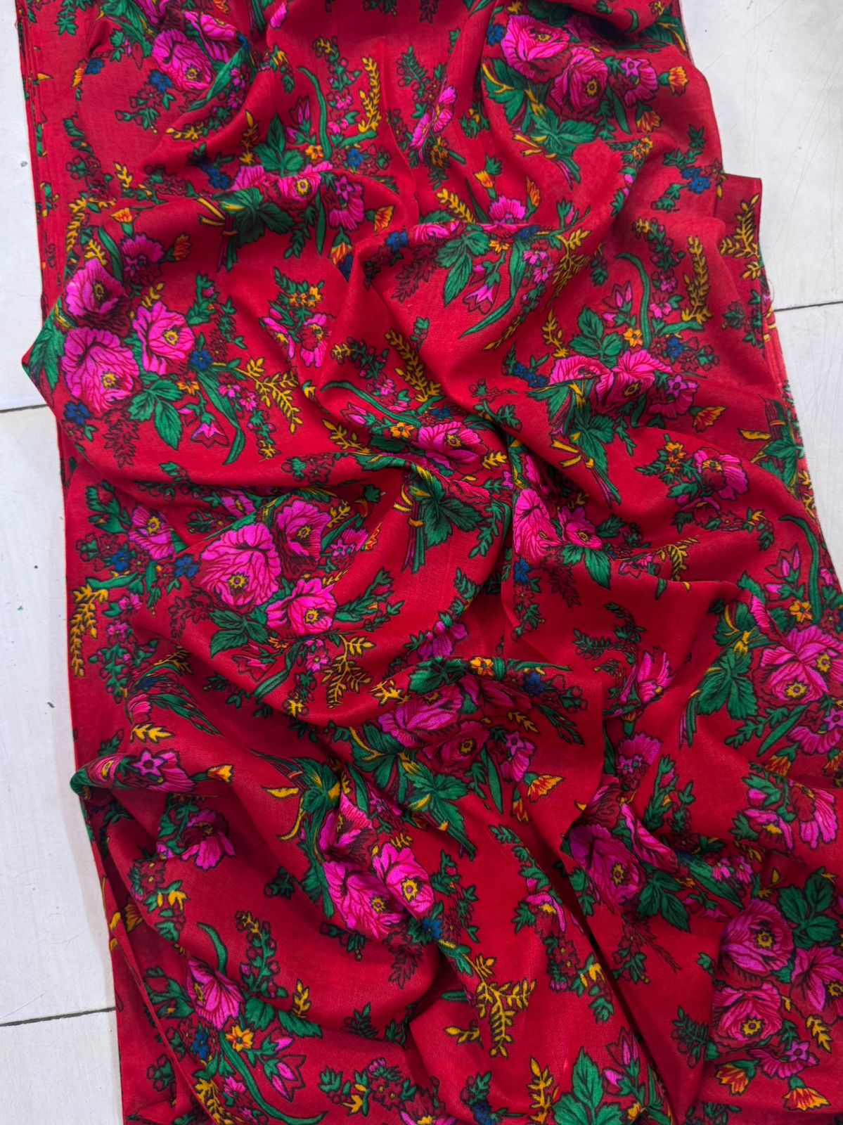Floral Acryalic Marina Stuff Flower Printed Shirt & Trouser