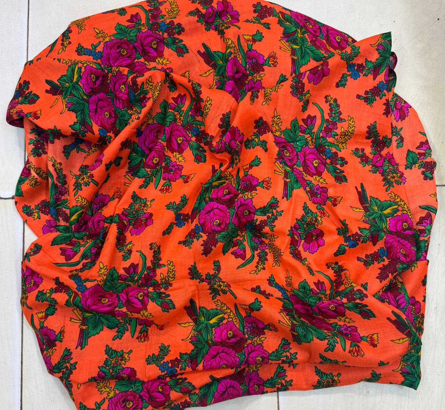 Floral Acryalic Marina Stuff Flower Printed Shirt & Trouser