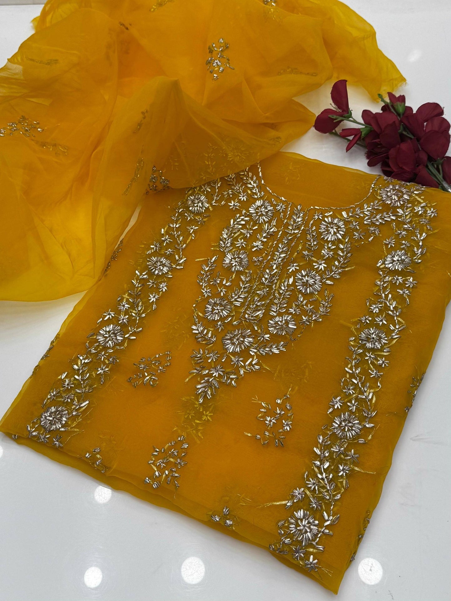 Fancy Handmade LCD Gota Organza 2 Piece