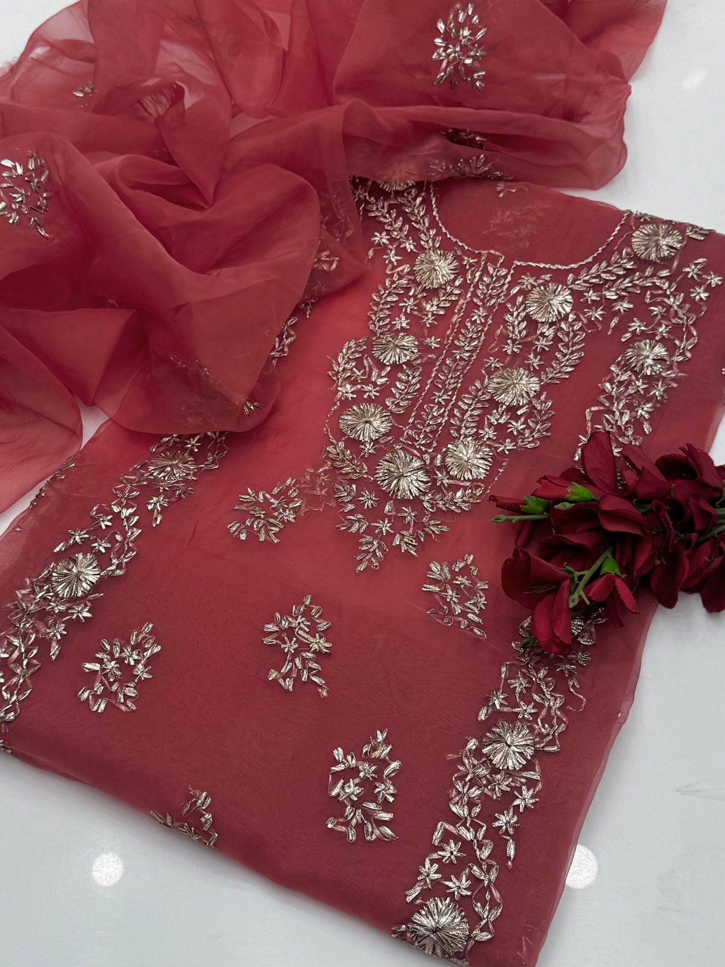 Fancy Handmade LCD Gota Organza 2 Piece