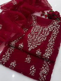 Fancy Handmade LCD Gota Organza 2 Piece