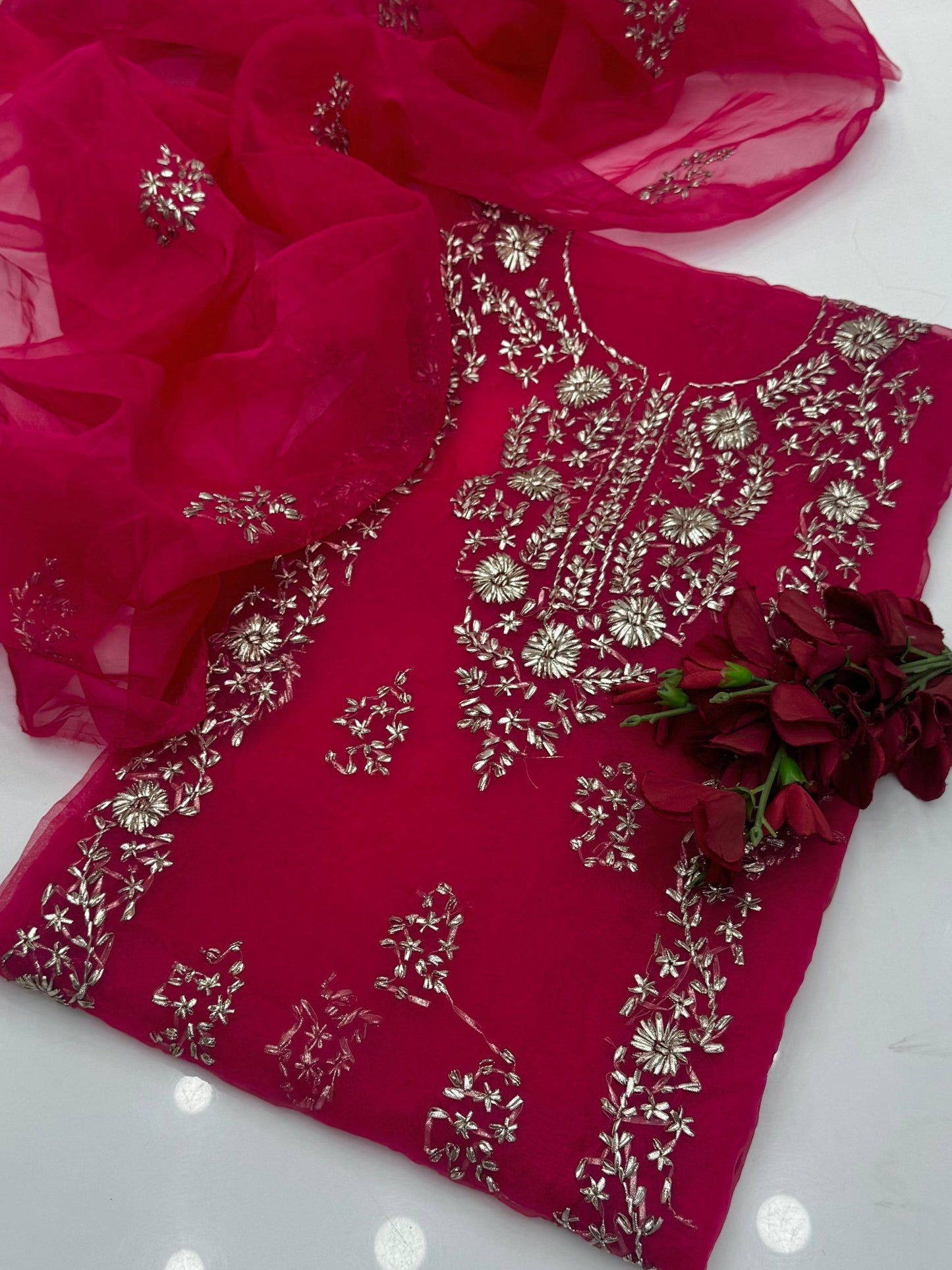 Fancy Handmade LCD Gota Organza 2 Piece