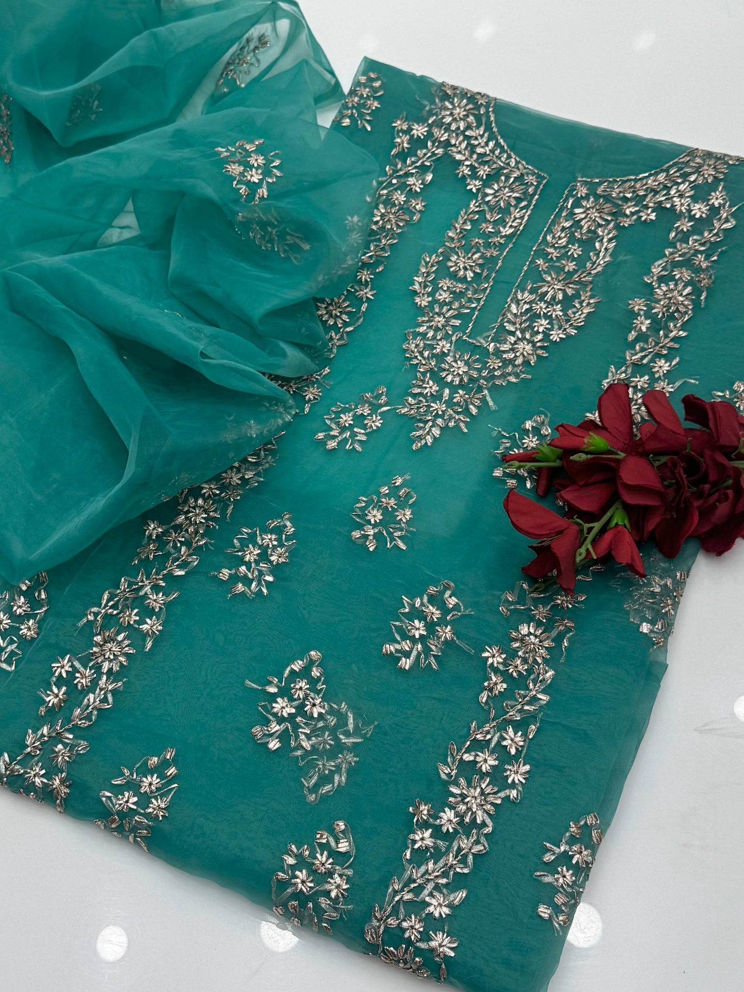 Fancy Handmade LCD Gota Organza 2 Piece