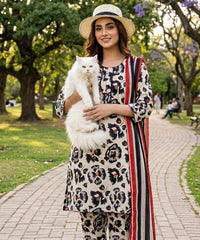 GUL AHMED Full Dori Piping Work lawn Dress 3 Piece