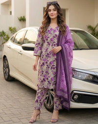 GUL AHMED Full Dori Piping Work lawn Dress 3 Piece