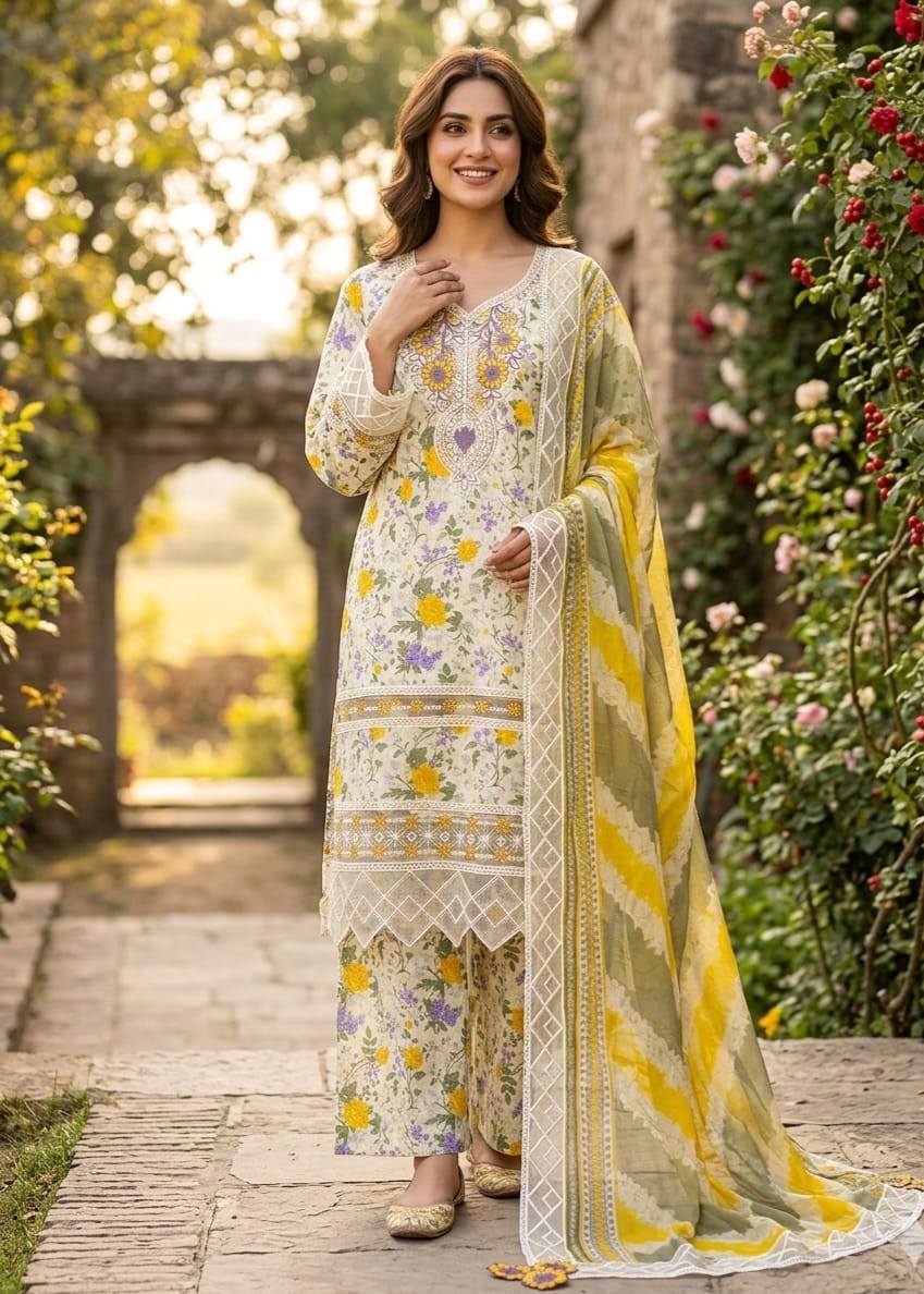Hot Embroidered lawn Dress 3 Piece