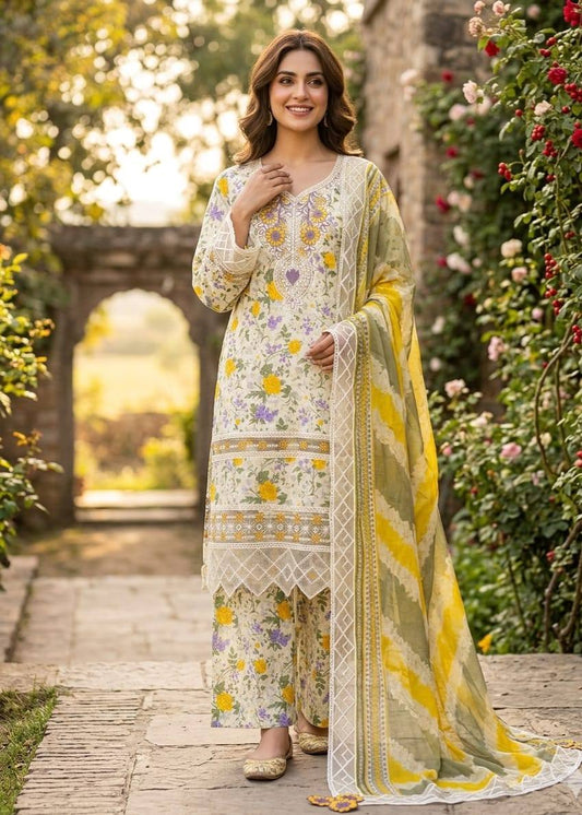 Hot Embroidered lawn Dress 3 Piece