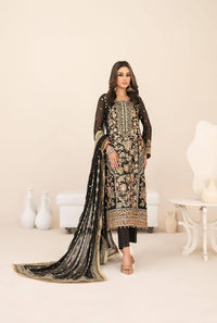 LIBAAS-E-ISHQ Semi-Stitched Fancy Embroidered Chiffon Dress