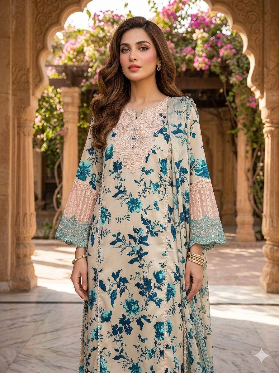 Luxury Lawn Heavy Embroidered 3 Piece